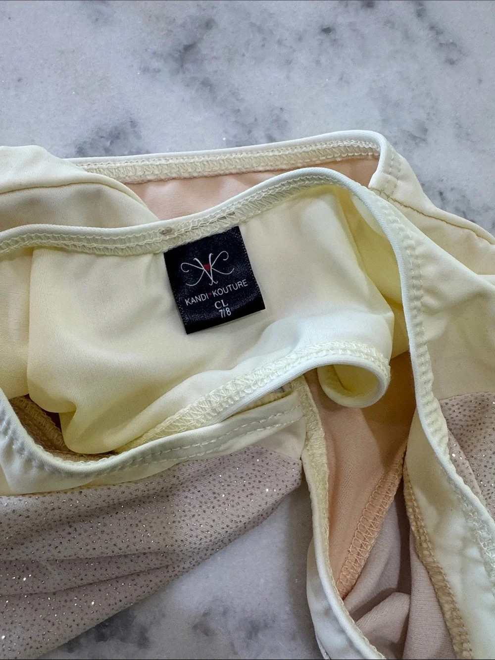 Kandi Kouture Cream Ruffle Crop Top & Brief Set